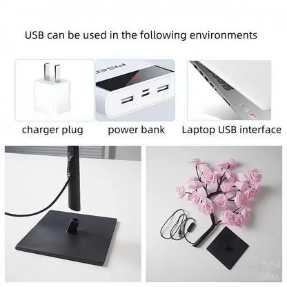 Rose Tree Night Light – USB LED Decorative Lamp