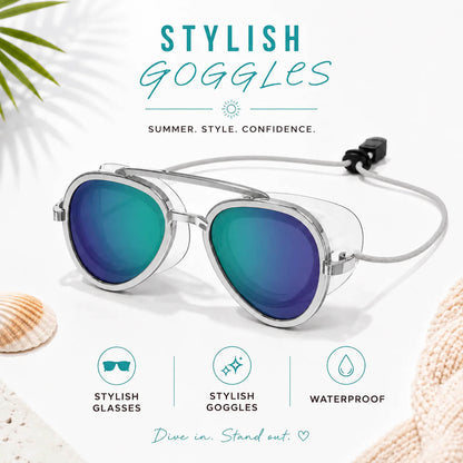 2-in-1 Waterproof Swim Goggles & Sunglasses