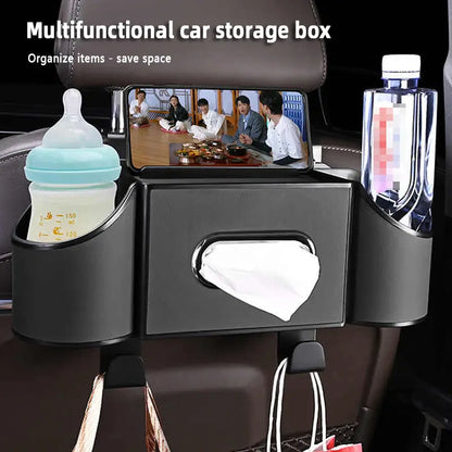 7-in-1 Car Backseat Organizer with Cup Holder & Trash Bin