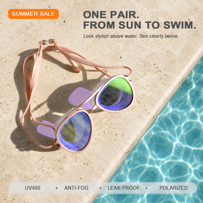 2-in-1 Retro Swim Goggles & Sunglasses