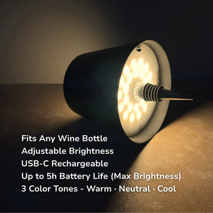 Rechargeable Wine Bottle Lamp – RGB Dimmable Table Light