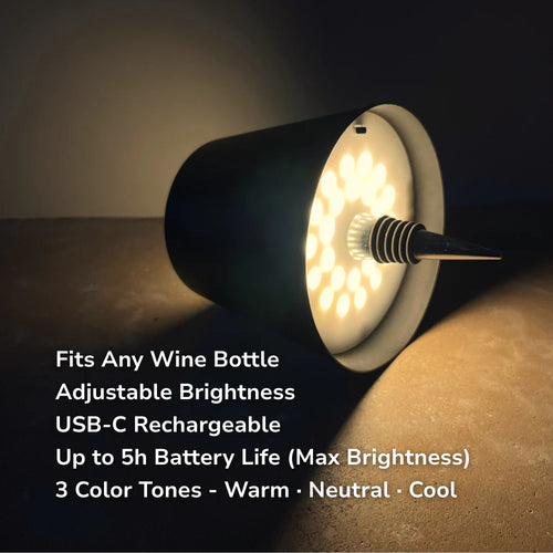 Rechargeable Wine Bottle Lamp – RGB Dimmable Table Light