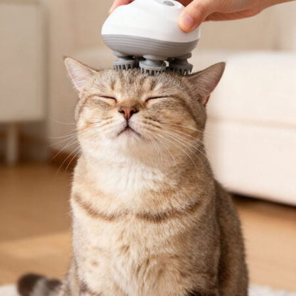 Electric Cat Massager – Quiet Waterproof Pet Scalp Massager