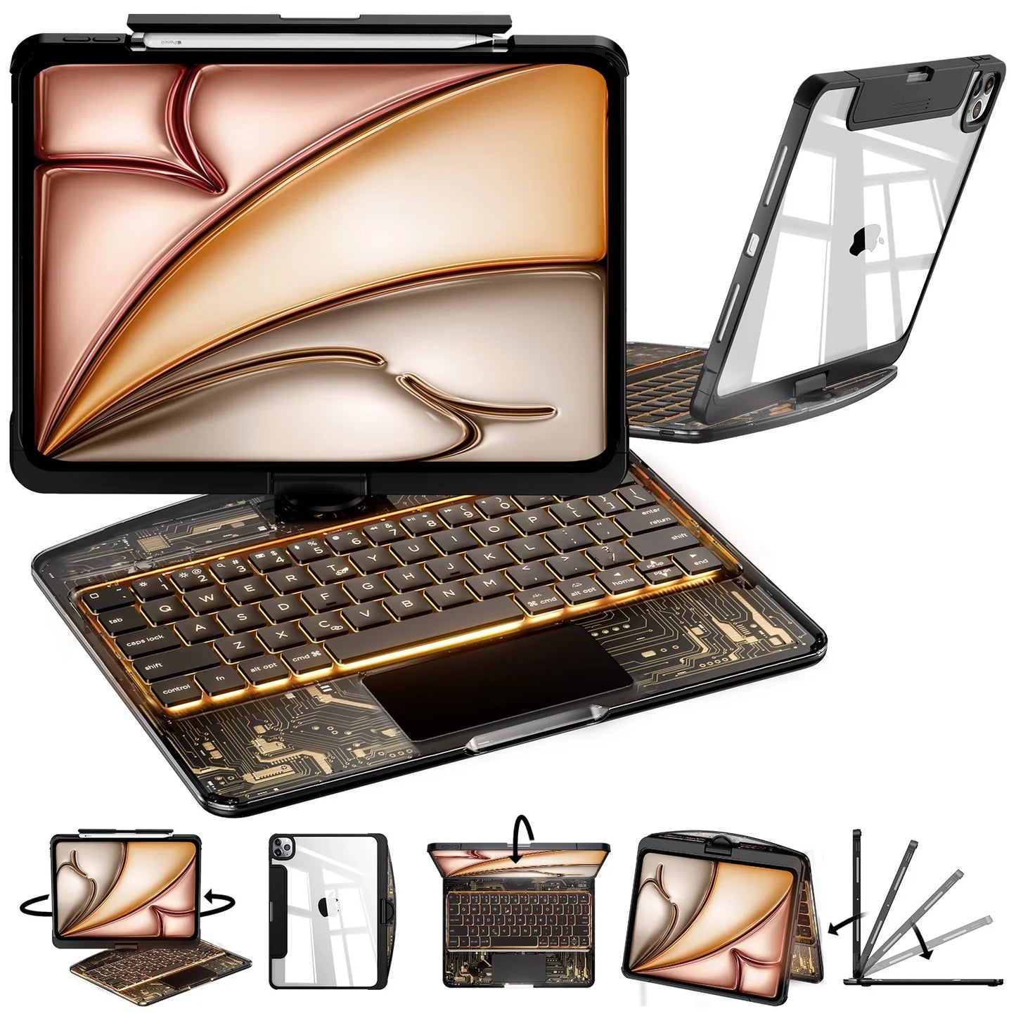360° Rotating iPad Keyboard Case