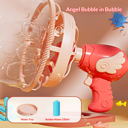 Angel Bubble Gun – Automatic Bubble Blaster for Kids (Double Bubble Effect)