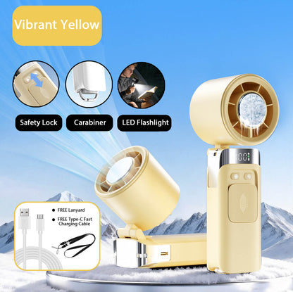Smart Digital Display Handheld Fan with Instant Chill Technology