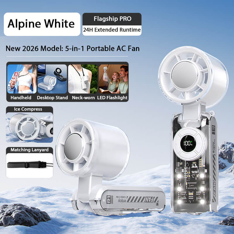 Smart Digital Display Handheld Fan with Instant Chill Technology