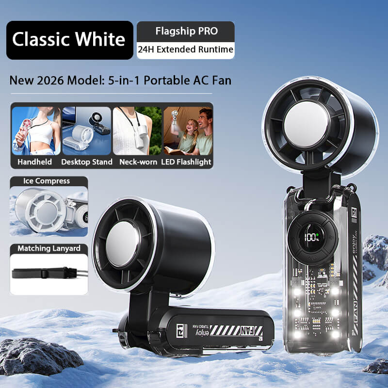 Smart Digital Display Handheld Fan with Instant Chill Technology
