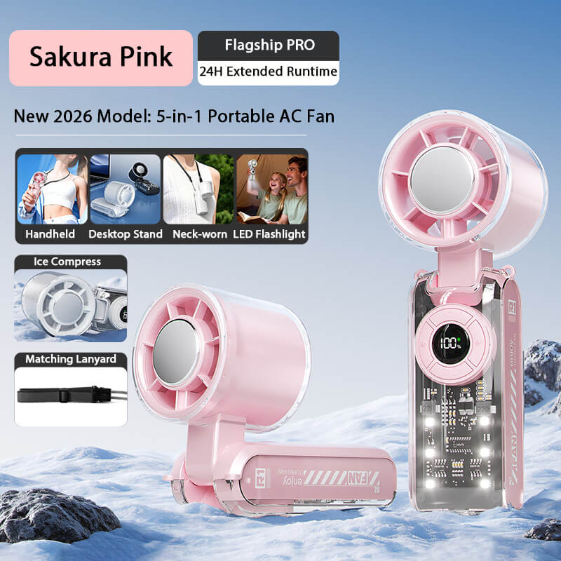 Smart Digital Display Handheld Fan with Instant Chill Technology