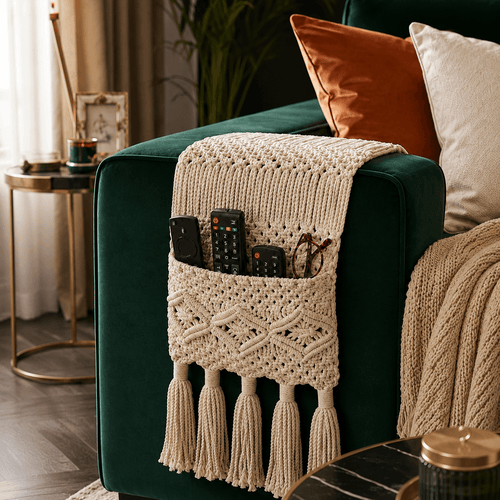 Handwoven Sofa Armrest Organizer
