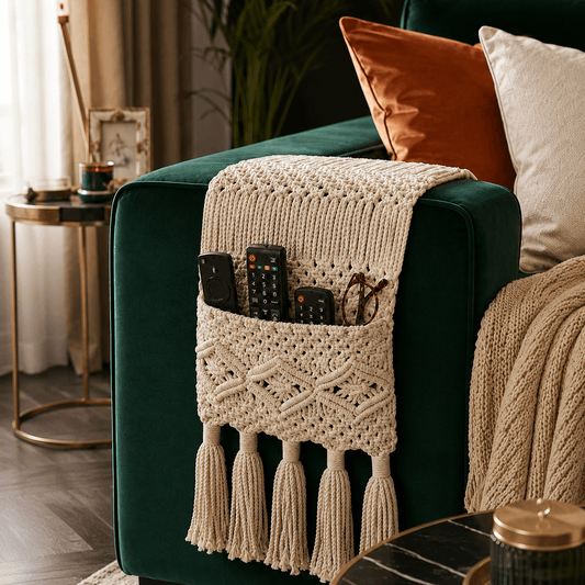 Handwoven Sofa Armrest Organizer