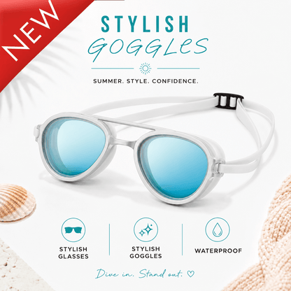 2-in-1 Waterproof Swim Goggles & Sunglasses