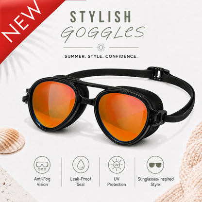 2-in-1 Retro Swim Goggles & Sunglasses