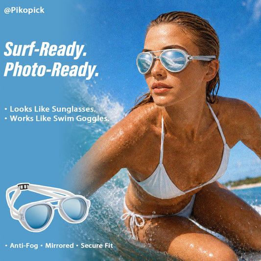 2-in-1 Waterproof Swim Goggles & Sunglasses