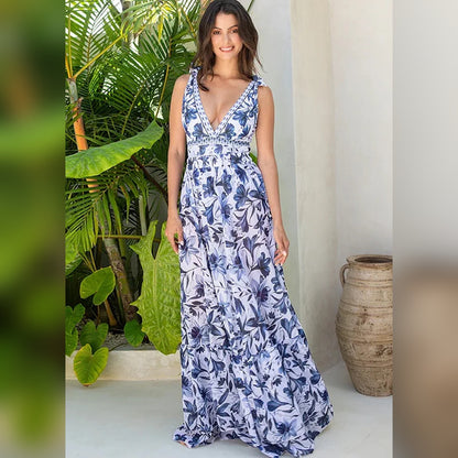Printed One Piece Swimsuit with Matching Skirt